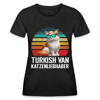 TURKISH VAN CAT LOVERS Turkish Van - Women's Functional T-Shirt - black - Front - AI Model Female 172 light (172cm)