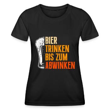 Drink beer until you drop Bavaria Beer Tent - Women's Functional T-Shirt - black - Front - AI Model Female 172 light (172cm)
