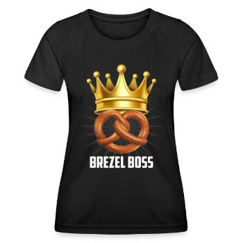 Bretzel König Bretzel Brezn Bayern - Frauen Funktions-T-Shirt - Schwarz - Vorne - AI Model Female 172 light (172cm)