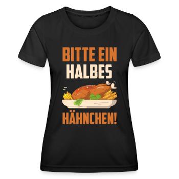 Un demi-poulet Bavarian food s’il vous plaît - T-shirt sport Femme - noir - Devant - AI Model Female 172 light (172cm)