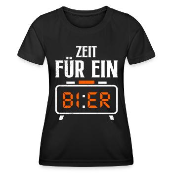 Time for a beer beer drinker - Women's Functional T-Shirt - black - Front - AI Model Female 172 light (172cm)