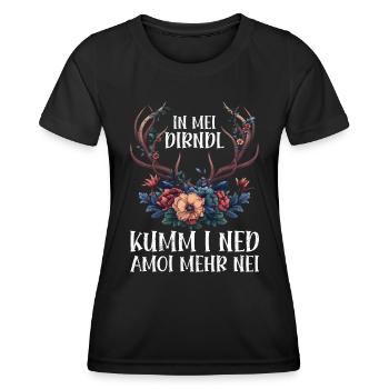 Dirndl zu klein Trachtenshirt Damen Trachten Dirndl - T-shirt sport Femme - noir - Devant - AI Model Female 172 light (172cm)