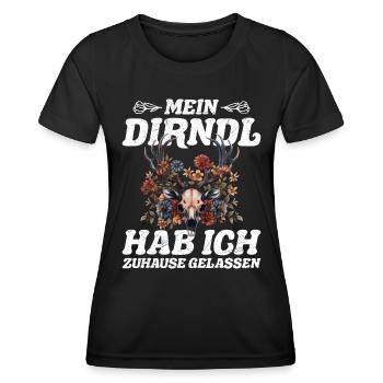 Aujourd’hui sans Dirndl Remplacement Dirndl Femmes - T-shirt sport Femme - noir - Devant - AI Model Female 172 light (172cm)