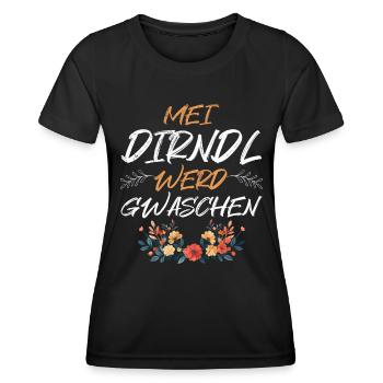 Mon dirndl est lavé Dirndl de remplacement - T-shirt sport Femme - noir - Devant - AI Model Female 172 light (172cm)