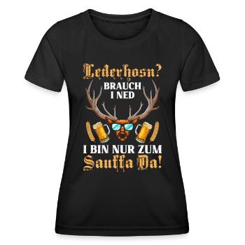 Lederhosen? I'm just a beer drinker - Women's Functional T-Shirt - black - Front - AI Model Female 172 light (172cm)