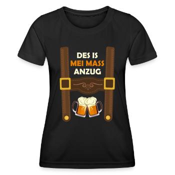 Des is mei Mass Suit Beer Drinker Beer Saying - Women's Functional T-Shirt - black - Front - AI Model Female 172 light (172cm)