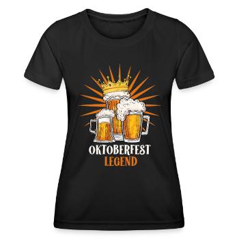 King Legende Biertrinker - Frauen Funktions-T-Shirt - Schwarz - Vorne - AI Model Female 172 light (172cm)