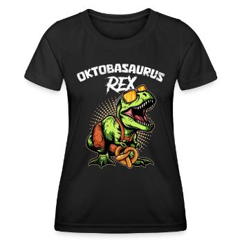 Oktobasaurus Rex Pretzelrex Pretzelsaurus - T-shirt sport Femme - noir - Devant - AI Model Female 172 light (172cm)