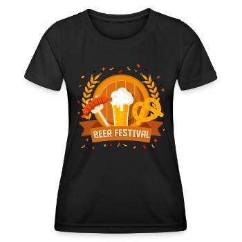 Munich Folk Festival BEER FESTIVAL Fun - Women's Functional T-Shirt - black - Front - AI Model Female 172 light (172cm)