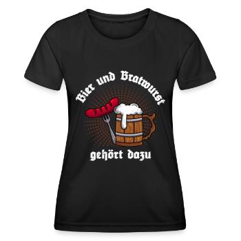 Bier und Bratwurst gehört dazu Bayern - Frauen Funktions-T-Shirt - Schwarz - Vorne - AI Model Female 172 light (172cm)