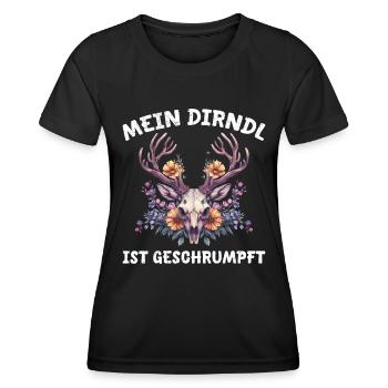 Dirndl zu klein Trachtenshirt Damen Trachten Dirndl - T-shirt sport Femme - noir - Devant - AI Model Female 172 light (172cm)