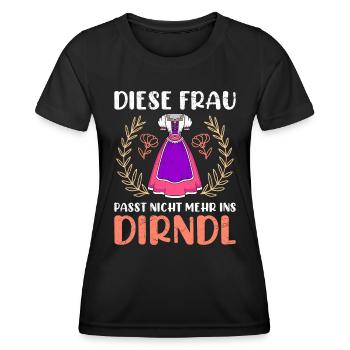 Dirndl zu klein Trachtenshirt Damen Trachten Dirndl - T-shirt sport Femme - noir - Devant - AI Model Female 172 light (172cm)