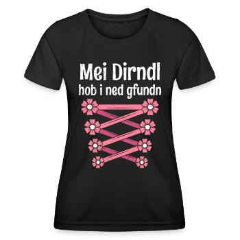 Dirndl nicht gefunden Ersatz Dirndl - Frauen Funktions-T-Shirt - Schwarz - Vorne - AI Model Female 172 light (172cm)