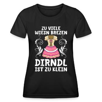 Dirndl zu klein Trachtenshirt Damen Trachten Dirndl - T-shirt sport Femme - noir - Devant - AI Model Female 172 light (172cm)