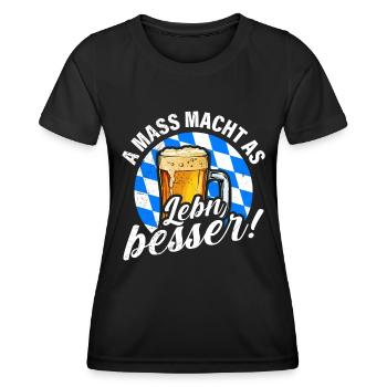A Mass macht s Leben besser Bayern bayerisch - T-shirt sport Femme - noir - Devant - AI Model Female 172 light (172cm)