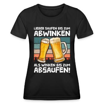 Funny Beer Drinker Saying Beer - Women's Functional T-Shirt - black - Front - AI Model Female 172 light (172cm)