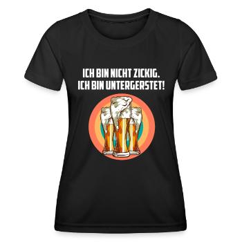 Nicht nur untergersted Bier Spruch - Frauen Funktions-T-Shirt - Schwarz - Vorne - AI Model Female 172 light (172cm)