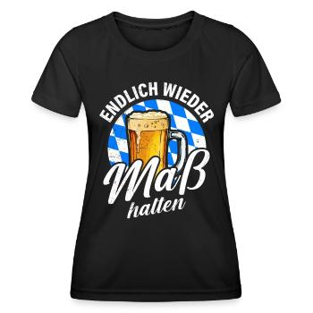Finally moderation again Bavaria slogan - Women's Functional T-Shirt - black - Front - AI Model Female 172 light (172cm)
