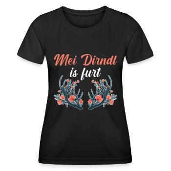 Aujourd’hui sans Dirndl Remplacement Dirndl Femmes - T-shirt sport Femme - noir - Devant - AI Model Female 172 light (172cm)