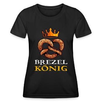 Pretzel Brezel König Bayrisches Brezel - Frauen Funktions-T-Shirt - Schwarz - Vorne - AI Model Female 172 light (172cm)