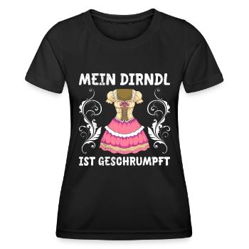 Dirndl zu klein Trachtenshirt Damen Trachten Dirndl - T-shirt sport Femme - noir - Devant - AI Model Female 172 light (172cm)
