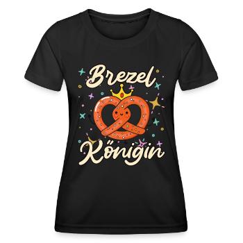 Münchner Volksfest BREZEL KÖNIGIN Lustiges - Frauen Funktions-T-Shirt - Schwarz - Vorne - AI Model Female 172 light (172cm)
