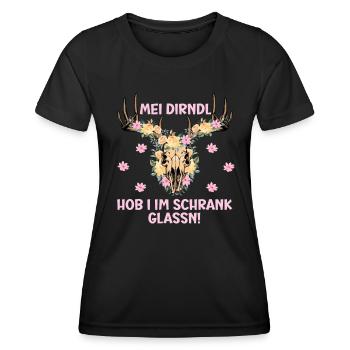 I lifted my dirndl in the closet - Women's Functional T-Shirt - black - Front - AI Model Female 172 light (172cm)