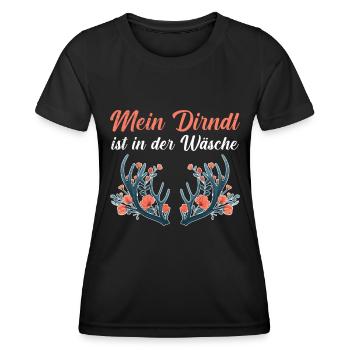 Aujourd’hui sans Dirndl Remplacement Dirndl Femmes - T-shirt sport Femme - noir - Devant - AI Model Female 172 light (172cm)