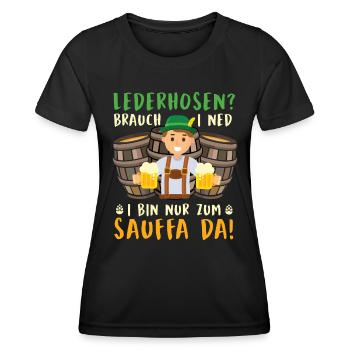 PANTALON EN CUIR ? CUSTOM MA NED Funny Munich - T-shirt sport Femme - noir - Devant - AI Model Female 172 light (172cm)