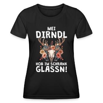 I left my dirndl at home in the closet - Women's Functional T-Shirt - black - Front - AI Model Female 172 light (172cm)