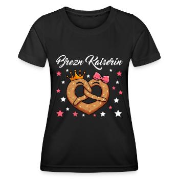 Pretzel Queen Brezel Königin Bayrische Frau - Frauen Funktions-T-Shirt - Schwarz - Vorne - AI Model Female 172 light (172cm)