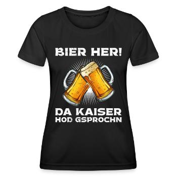 Bier her der Kaiser hat gesprochen - Frauen Funktions-T-Shirt - Schwarz - Vorne - AI Model Female 172 light (172cm)