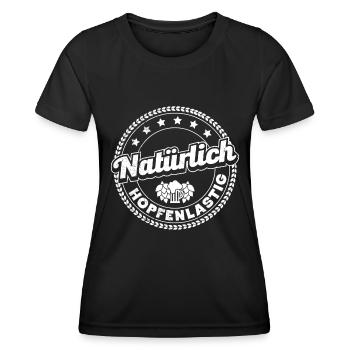Tente à bière naturellement houblonnée drôle - T-shirt sport Femme - noir - Devant - AI Model Female 172 light (172cm)