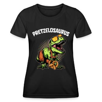 Oktobasaurus Rex Pretzelrex Pretzelsaurus - Frauen Funktions-T-Shirt - Schwarz - Vorne - AI Model Female 172 light (172cm)