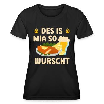 That's me so wurscht Bavarian saying - Women's Functional T-Shirt - black - Front - AI Model Female 172 light (172cm)