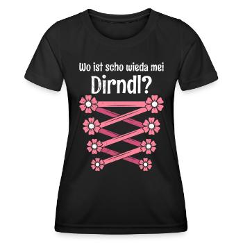 Aujourd’hui sans Dirndl Remplacement Dirndl Femmes - T-shirt sport Femme - noir - Devant - AI Model Female 172 light (172cm)