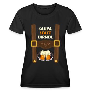 Saufa au lieu de Dirndl Biertrinker Volksfest - T-shirt sport Femme - noir - Devant - AI Model Female 172 light (172cm)