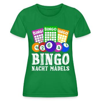 Bingo Lovers BINGO NIGHT GIRLS Funny - Women's Functional T-Shirt - kelly green - Front - AI Model Female 172 dark (172cm)