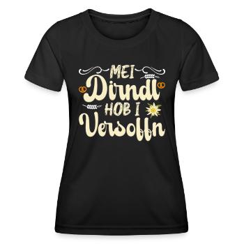 Münchner Volksfest MEI DIRNDL HOB I VERSTRINKEN - T-shirt sport Femme - noir - Devant - AI Model Female 172 light (172cm)