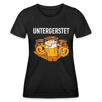Biertrinker untergersted Bierbrauer - Frauen Funktions-T-Shirt - Schwarz - Vorne - AI Model Female 172 light (172cm)