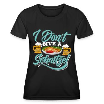 Münchner Volksfest I DON'T GIVE A SCHNITZEL Lustig - Frauen Funktions-T-Shirt - Schwarz - Vorne - AI Model Female 172 light (172cm)