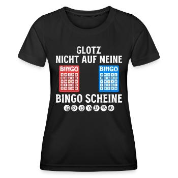 Bingospielerin GLOTZ NICHT AUF MEINE BINGO SCHEINE - Frauen Funktions-T-Shirt - Schwarz - Vorne - AI Model Female 172 light (172cm)