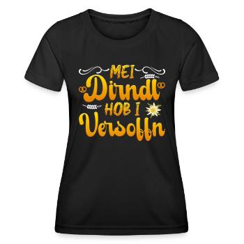 Münchner Volksfest MEI DIRNDL HOB I VERSTRINKEN - T-shirt sport Femme - noir - Devant - AI Model Female 172 light (172cm)