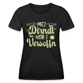 Münchner Volksfest MEI DIRNDL HOB I VERSTRINKEN - T-shirt sport Femme - noir - Devant - AI Model Female 172 light (172cm)