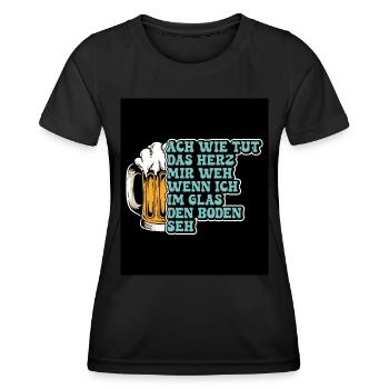 Munich Folk Festival HOW DOES MY HEART HURT - Women's Functional T-Shirt - black - Front - AI Model Female 172 light (172cm)