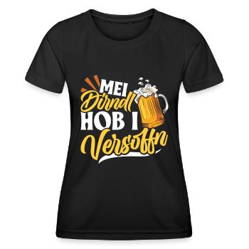 Münchner Volksfest MEI DIRNDL HOB I VERSTRINKEN - T-shirt sport Femme - noir - Devant - AI Model Female 172 light (172cm)