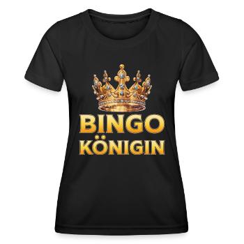 BINGO QUEEN Bingo Player Bingo Lover - Women's Functional T-Shirt - black - Front - AI Model Female 172 light (172cm)