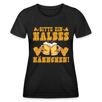 Münchner Volksfest DEMI-POULET S’IL VOUS PLAÎT - T-shirt sport Femme - noir - Devant - AI Model Female 172 light (172cm)