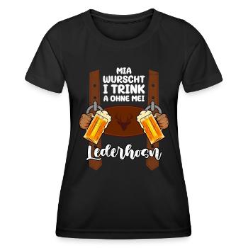 Je bois de la bière Bayern même sans lederhosen - T-shirt sport Femme - noir - Devant - AI Model Female 172 light (172cm)