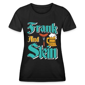 Festival folklorique de Munich Tente à bière FRANK AND STEIN - T-shirt sport Femme - noir - Devant - AI Model Female 172 light (172cm)